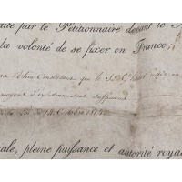 Souvenirs Historiques CADRE EN VERRE    LETTRE ANOBLISSEMENT ETRANGER   CACHET DE CIRE CHARLES X  1824-1830 FRANCE XIXè {PRODUCT