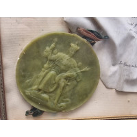 Souvenirs Historiques CADRE EN VERRE    LETTRE ANOBLISSEMENT ETRANGER   CACHET DE CIRE CHARLES X  1824-1830 FRANCE XIXè {PRODUCT