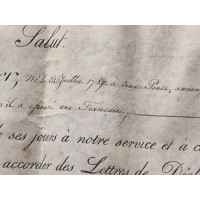 Souvenirs Historiques CADRE EN VERRE    LETTRE ANOBLISSEMENT ETRANGER   CACHET DE CIRE CHARLES X  1824-1830 FRANCE XIXè {PRODUCT
