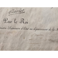 Souvenirs Historiques CADRE EN VERRE    LETTRE ANOBLISSEMENT ETRANGER   CACHET DE CIRE CHARLES X  1824-1830 FRANCE XIXè {PRODUCT