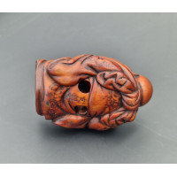 Arts & Armes du Japon HOTEI NETSUKE EN BUIS  SIGNE TOMOCHIKA  -  JAPON PERIODE EDO XIXè {PRODUCT_REFERENCE} - 3