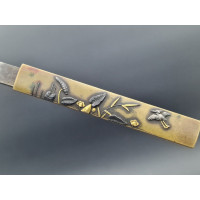 Catalogue Magasin KOZUKA SABRE JAPONAIS TANTO WAKIZASHI KATANA GRUE BAMBOU LOTUS  - JAPON PERIODE EDO XIXè {PRODUCT_REFERENCE} -