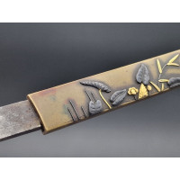 Catalogue Magasin KOZUKA SABRE JAPONAIS TANTO WAKIZASHI KATANA GRUE BAMBOU LOTUS  - JAPON PERIODE EDO XIXè {PRODUCT_REFERENCE} -