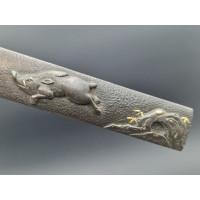 Art du Japon KOZUKA SABRE JAPONAIS TANTO WAKIZASHI KATANA  SANGLIER   - JAPON PERIODE EDO XIXè {PRODUCT_REFERENCE} - 5