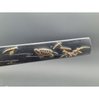 Art du Japon KOZUKA SABRE JAPONAIS TANTO WAKIZASHI KATANA TORTUE BAMBOU SIGNE - JAPON PERIODE EDO XIXè {PRODUCT_REFERENCE} - 6