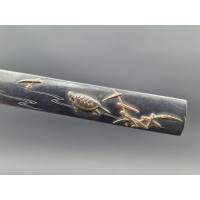 Art du Japon KOZUKA SABRE JAPONAIS TANTO WAKIZASHI KATANA TORTUE BAMBOU SIGNE - JAPON PERIODE EDO XIXè {PRODUCT_REFERENCE} - 8