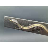 Art du Japon KOZUKA LEZARD SHAKUDO NANAKO HIROMICHI  SABRE JAPONAIS TANTO WAKIZASHI KATANA   - JAPON PERIODE EDO XIXè {PRODUCT_R