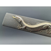 Art du Japon KOZUKA LEZARD SHAKUDO NANAKO HIROMICHI  SABRE JAPONAIS TANTO WAKIZASHI KATANA   - JAPON PERIODE EDO XIXè {PRODUCT_R