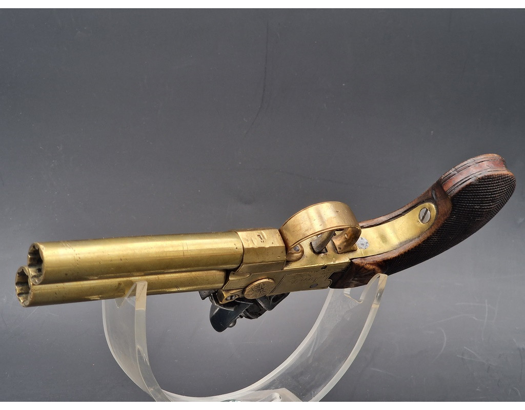 Armes de Poing PISTOLET A SILEX DOUBLE CANONS SELECTIF  par AUTE à PARIS vers 1820 - France XIXè {PRODUCT_REFERENCE} - 2