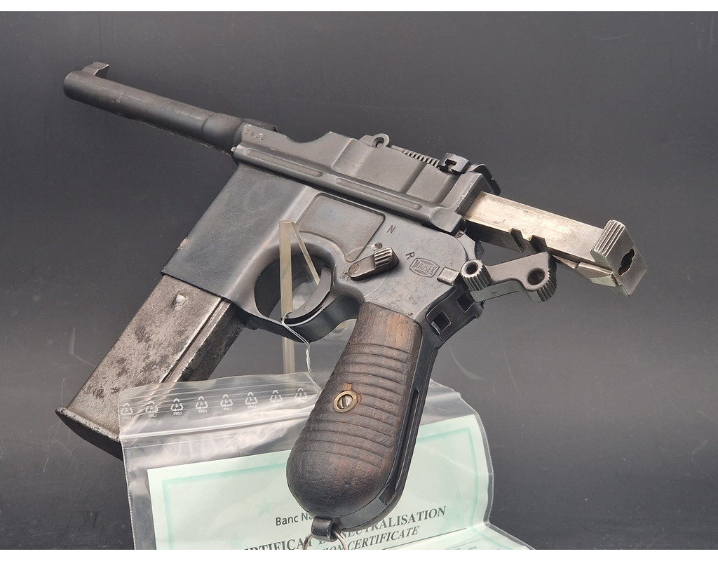Armes Neutralisées  PISTOLET EXPERIMENTAL SCHNELLFEUER MAUSER 711 MODELE 1930 TYPE UNIVERSELLE  calibre 7.63x25mm - Allemagne XX