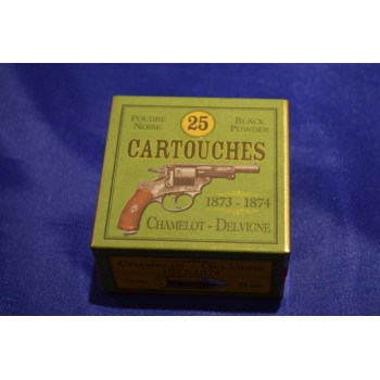 BOITE 25 CARTOUCHES MUNITION CALIBRE 11mm Revolver Modèle MAS 1873 1874 CHAMELOT DELVIGNE