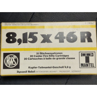 Munitions  BOITE 20 MUNITIONS RWS  Calibre 8,15 x 46 R  CARTOUCHES NEUVES {PRODUCT_REFERENCE} - 2