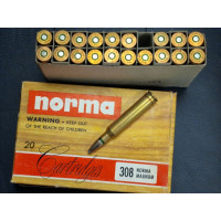 Cartouches classées BOITE MUNITIONS 20 CARTOUCHES   TLD  CAL. 308 NORMA MAGNUM 180 GRAINS   11.6 GRAMS SOFT POINT OU PLASTIC {PR