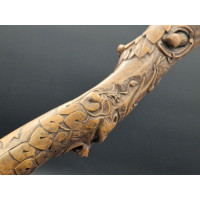 ANTIQUITES ART POPULAIRE CANNE DE MARCHE EN BOIS SCULPTEE  - FRANCE XIXè {PRODUCT_REFERENCE} - 17
