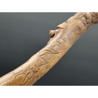ANTIQUITES ART POPULAIRE CANNE DE MARCHE EN BOIS SCULPTEE  - FRANCE XIXè {PRODUCT_REFERENCE} - 18