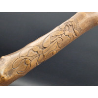 ANTIQUITES ART POPULAIRE CANNE DE MARCHE EN BOIS SCULPTEE  - FRANCE XIXè {PRODUCT_REFERENCE} - 20