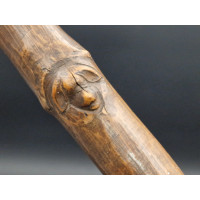 ANTIQUITES ART POPULAIRE CANNE DE MARCHE EN BOIS SCULPTEE  - FRANCE XIXè {PRODUCT_REFERENCE} - 22