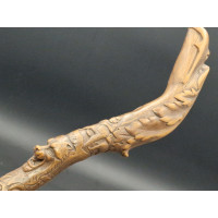 ANTIQUITES ART POPULAIRE CANNE DE MARCHE EN BOIS SCULPTEE  - FRANCE XIXè {PRODUCT_REFERENCE} - 10