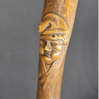 ANTIQUITES ART POPULAIRE CANNE DE MARCHE EN BOIS SCULPTEE  - FRANCE XIXè {PRODUCT_REFERENCE} - 3