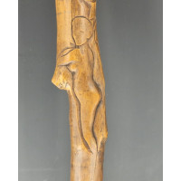 ANTIQUITES ART POPULAIRE CANNE DE MARCHE EN BOIS SCULPTEE  - FRANCE XIXè {PRODUCT_REFERENCE} - 4