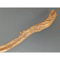 ANTIQUITES ART POPULAIRE CANNE DE MARCHE EN BOIS SCULPTEE  - FRANCE XIXè {PRODUCT_REFERENCE} - 7