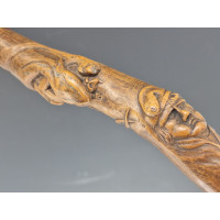 ANTIQUITES ART POPULAIRE CANNE DE MARCHE EN BOIS SCULPTEE  - FRANCE XIXè {PRODUCT_REFERENCE} - 9