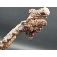 ANTIQUITES ART POPULAIRE CANNE DE MARCHE EN BOIS SCULPTEE  - FRANCE XIXè {PRODUCT_REFERENCE} - 15