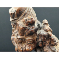 ANTIQUITES ART POPULAIRE CANNE DE MARCHE EN BOIS SCULPTEE  - FRANCE XIXè {PRODUCT_REFERENCE} - 16