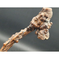 ANTIQUITES ART POPULAIRE CANNE DE MARCHE EN BOIS SCULPTEE  - FRANCE XIXè {PRODUCT_REFERENCE} - 18