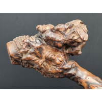 ANTIQUITES ART POPULAIRE CANNE DE MARCHE EN BOIS SCULPTEE  - FRANCE XIXè {PRODUCT_REFERENCE} - 9