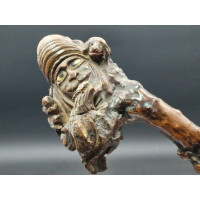 ANTIQUITES ART POPULAIRE CANNE DE MARCHE EN BOIS SCULPTEE  - FRANCE XIXè {PRODUCT_REFERENCE} - 10