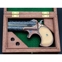 Catalogue Magasin LUXUEUX PISTOLET REMINGTON DOUBLE DERRINGER Gravé Doré en COFFRET  Calibre 41RF  RIMFIRE - US XIXè {PRODUCT_RE
