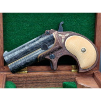 Catalogue Magasin LUXUEUX PISTOLET REMINGTON DOUBLE DERRINGER Gravé Doré en COFFRET  Calibre 41RF  RIMFIRE - US XIXè {PRODUCT_RE
