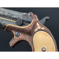 Catalogue Magasin LUXUEUX PISTOLET REMINGTON DOUBLE DERRINGER Gravé Doré en COFFRET  Calibre 41RF  RIMFIRE - US XIXè {PRODUCT_RE