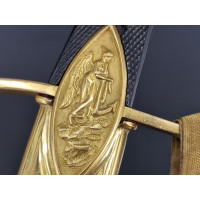 Archives  SABRE DE LUXE D'OFFICIER SUPERIEUR DE MARINE à GODRONS EPOQUE CONSULAT - FRANCE PREMIER EMPIRE {PRODUCT_REFERENCE} - 2