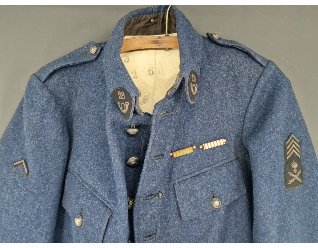 Militaria VAREUSE DE SERGENT DU 28è BATAILLON DES CHASSEURS MODELE 1916 FRANCE PREMIERE GUERRE MONDIALE {PRODUCT_REFERENCE} - 2 Militaria VAREUSE DE SERGENT DU 28è BATAILLON DES CHASSEURS MODELE 1916 FRANCE PREMIERE GUERRE MONDIALE {PRODUCT_REFERENCE} - 2