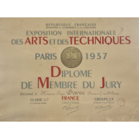 Divers REGIS DARNE DIPLOME DE MEMBRE DU JURY EXPOSITION ARTS ET TECHNIQUE PARIS 1937 {PRODUCT_REFERENCE} - 1
