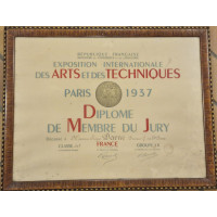 ANTIQUITES REGIS DARNE DIPLOME DE MEMBRE DU JURY EXPOSITION ARTS ET TECHNIQUE PARIS 1937 {PRODUCT_REFERENCE} - 2