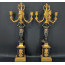 PAIRE DE CANDELABRES EPOQUE PREMIER EMPIRE A TROIS BRAS DE LUMIERE DANS LE GOUT DE THOMIRE