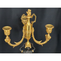 ANTIQUITES PAIRE DE CANDELABRES EPOQUE PREMIER EMPIRE A TROIS BRAS DE LUMIERE DANS LE GOUT DE THOMIRE {PRODUCT_REFERENCE} - 9