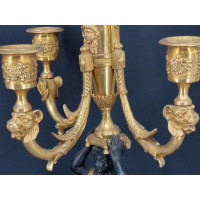 ANTIQUITES PAIRE DE CANDELABRES EPOQUE PREMIER EMPIRE A TROIS BRAS DE LUMIERE DANS LE GOUT DE THOMIRE {PRODUCT_REFERENCE} - 14