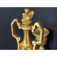 ANTIQUITES PAIRE DE CANDELABRES EPOQUE PREMIER EMPIRE A TROIS BRAS DE LUMIERE DANS LE GOUT DE THOMIRE {PRODUCT_REFERENCE} - 13