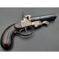Armes de Poing PISTOLET de GAUCHER  CANONS JUXATPOSES Calibre 12mm à BROCHE par TERRASSE à SAINT ETIENNE 1830-1860 - FRANCE XIXè
