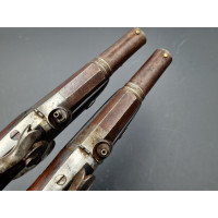 Armes de Poing PAIRE DE PISTOLETS CIVIL A PERCUSSION D'OFFICIER TYPE 1836 GENDARMERIE DAMAS RUBAN DE MERLEY A SAINT ETIENNE  - F