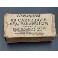 Militaria BOITE CARTON WW2 WINCHESTER 9MM PARABELLUM PARACHUTAGE UD M42 GREASEGUN 9MM FRANCE 1944 {PRODUCT_REFERENCE} - 2