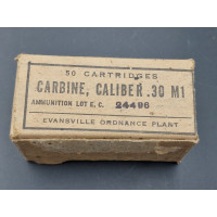 Militaria WW2 BOITE VIDE MUNITION CARTON PARACHUTAGE FRANCE 1944  CALIBER 30M1  USM1 {PRODUCT_REFERENCE} - 1