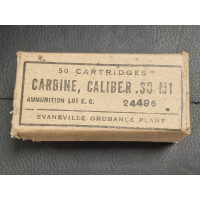 Cartouches classées BOITE CARTOUCHES  MUNITIONS DE PARACHUTAGE  MAQUIS DES GLIERES ANNECY USM1 CALIBRE 30M1 PLEINE NON OUVERTE C