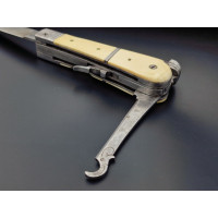 Armes de Poing COUTEAU PISTOLET A PERCUSSION CALIBRE 8mm LAME NOGENTAISE LANGRES vers 1850 - FRANCE BELGIQUE XIXè {PRODUCT_REFER