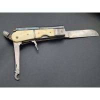 Armes de Poing COUTEAU PISTOLET A PERCUSSION CALIBRE 6mm LAME NOGENTAISE LANGRES vers 1850 - FRANCE BELGIQUE XIXè  - 9