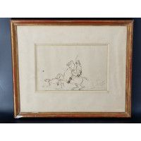 Souvenirs Historiques DESSIN DU PRINCE IMPERIAL LOUIS NAPOLEON IV COMPIEGNE 1866 ESQUISSE PLUME  NAPOLEON BONAPARTE A LA CHASSE 